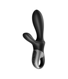 Vibromasseur rabbit noir USB, chauffant et connecté Heat Climax+  Satisfyer - CC597791